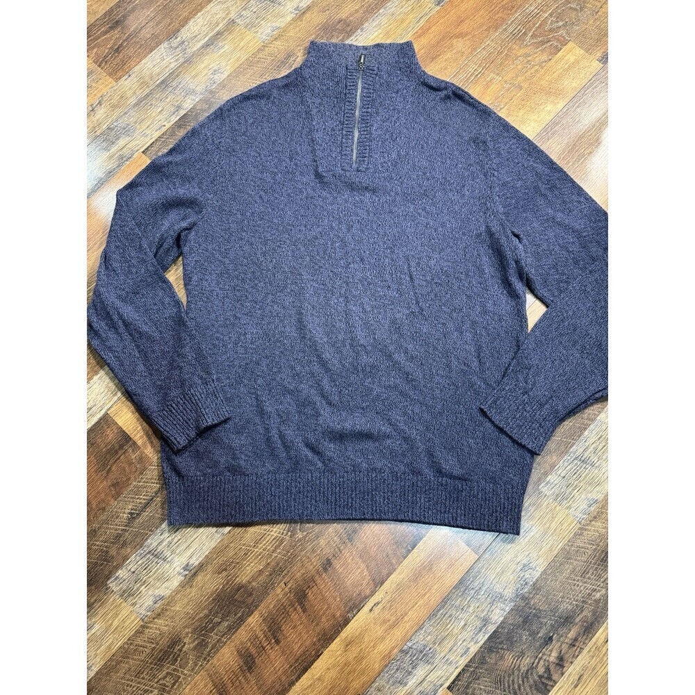 Men's Calvin Klein XL Cotton Blend Blue Grey  Soft Knit Pullover Sweater